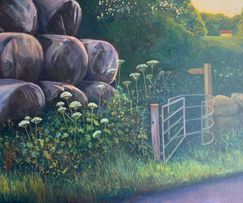 Kissing gate and silage. North Town Lane, Somerset 84cm x 59cm